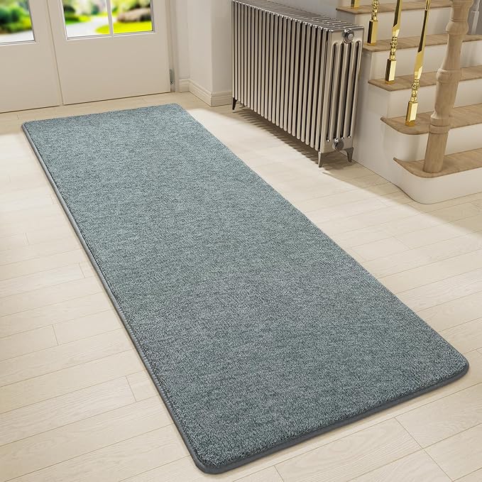 Keeko Soft 2x6 Runner Rug, Bedside Rugs for Bedroom Living Room Small Area Throw Rugs Indoor Runner Hallway Carpets Memory Foam Laundry Room Rug for Teen Kids Nursery Dorm Classroom Decor Grey