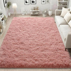 ISEAU Fluffy Rug Carpets Soft Shaggy Area Rugs Indoor Floor Mats for Kids Room Fuzzy Carpet Comfy Cute Nursery Mat Bedside for Boys Girls Bedroom Living Room Home Decor, 6ft x 9ft,Blush
