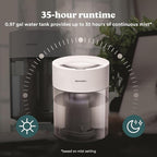 HoMedics Humidifiers for Bedroom, Home, Nursery, Office and Plants. Total Comfort UV-C Ultrasonic Humidifier, Leak Resistant Design, 0.97 Gallon Tank, 35 Hour Run Time, Quiet, Cool Mist, Night Light