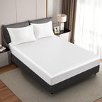 White King Size Satin Pillowcases Set of 2 for Hair and Skin,White Silk Pillowcase Breathable Pillowcase with Envelope Closure