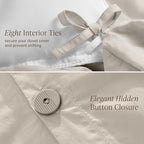 Bare Home 100% Organic Cotton California King Duvet Cover Set - Crisp Percale Weave - Lightweight & Breathable - Cooling Duvet Cover Set (California King, French Beige)