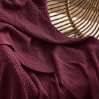 Bedsure Gentlesoft 100% Cotton Blanket King Size for Bed - Breathable and Soft for Spring Summer, Thick Cozy Waffle Weave Blanket Gifts for Women, Red, 104x90 inches