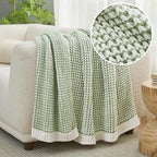 Amélie Home Knit Throw Blanket, Soft Chenille Cozy Breathable Pineapple Chunky Decorative Blanket for Couch, Bed & Sofa, French-Inspired Lightweight Warm Gift for Women, Sage Green, 60"x80"