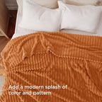 Bedsure GentleSoft Orange Full Blanket for Couch - Cozy Soft Fall Blankets for Women, Cute Small Fleece Throws for Girls, Birthday Gifts for Women, 84x90 Inches