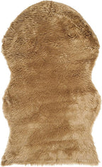 SAFAVIEH Faux Sheep Skin Collection 3' x 5' Camel FSS115E Silken Glam 2.35-inch Thick Area Rug