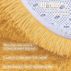 OLANLY Mustard Yellow Round Rugs for Bedroom - Machine Washable, 4 ft Circle Area Rugs for Living Room, Soft and Fluffy Shaggy Carpet for Teen Girl and Boys, Nursery Rooms, Dorms, Home Decor Aesthetic