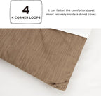 Bedsure Queen Comforter Set - Brown Soft Bedding for All Seasons, Cationic Dyed Bed Set, 3 Pieces, 1 Queen Size Comforter (90"x90") and 2 Pillow Shams (20"x26"+2")