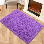 Small Fluffy Rugs for Bedroom 2x3 Purple Shaggy Area Rug Soft Plush Fuzzy Fur Throw Rug for Living Room Dorm Kids Nursery Home Decor Aesthetic Carpets