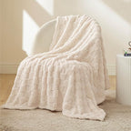 Bedsure GentleSoft Twin Blanket for Bed Cream - Super Soft Cozy Blankets for Kids Girls, Cute Fuzzy Fleece Throws for Bedroom Couch, 60x80 Inches