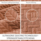 IR Imperial Rooms Twin Quilt Bedding Set Size (68” x 86”) + 1 Pillow Shams (20” x 26” + 2”) - 2 Pcs All Season Lightweight Reversible Microfiber Coverlet Embossed Quilt Bedspread (Rust)