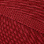 Longhui bedding Burgundy Cotton Cable Knit Throw Blanket for Couch Sofa Chair Bed Home Decorative, 3.4 Pounds 60 x 80 Inch Woven Throw Blankets with Bonus Laundering Bag
