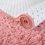 ISEAU Runner Rug for Bedroom, Dorm, College, Apartment, 2x6 Feet Shag Area Rug with Upgrade Non Slip, Fluffy Carpet Runner for Hallway, Fuzzy Soft Living Room Rugs for Girls Bedroom Decor, Blush