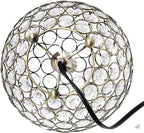 Elegant Designs LT1026-ABS 8" Elipse Crystal Collection Metal Crystal Ball Sequin Table Desk Lamp for Accent Lighting, Décor, Living Room, Antique Brass