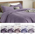 Bedsure Duvet Cover Queen Size - Soft Double Brushed Bedding Set for Kids & Adults, Zipper Closure, 3 Pieces, Includes 1 Duvet Cover (90"x90") & 2 Pillow Shams, NO Comforter, Grayish Purple