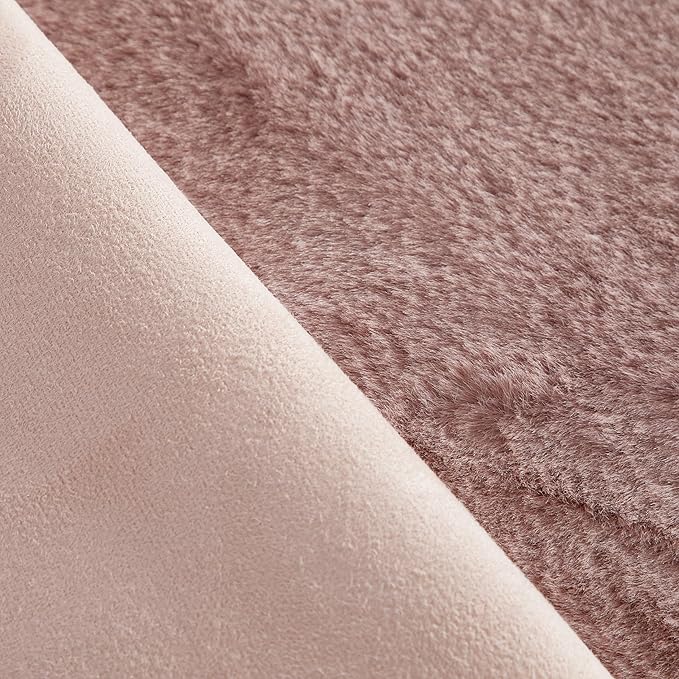 Stratford Park Blush Faux Fur Rug, 30" x 46", Ultra Soft Rug for Living Room Bedroom, Home Decor