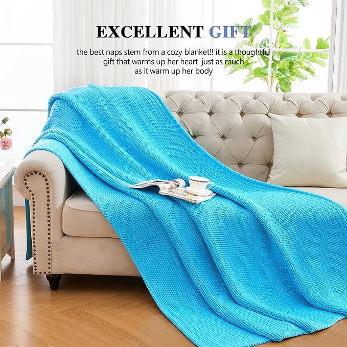 L'AGRATY Knitted Weighted Blanket - 50"x60" 7lbs Cooling Chunky Knit Heavy Blanket for Adults Braided Crochet Throw Thick Cable Yarn Knit Decorative No Beads Evenly Weighted Machine Washable