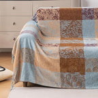 Boho Chenille Throw Blanket, Bohemian Jacquard Tassels Cover for Couch Bed, Decorative Sofa Slipcover Protector - Colorful Tribal Pattern (Vintage, 86 * 102 in)
