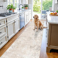 3x15 Ft Long Hallway Runner Rug – Non-Slip Washable Kitchen Floor Rug with Rubber Backing, Modern Low Pile Thin Wide Carpet Runners for Bedroom, Entryway Indoor (Beige Grey,3x15)