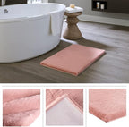 Home-Complete Faux Fur Bath Mat – 21x34-Inch Nonslip Jacquard Faux Fur Washable Rug for Bathroom or Kitchen, Mauve