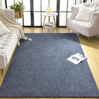 Keeko 4x6 Area Rugs for Living Room, Soft Modern Memory Foam Bedroom Rug Washable Indoor Rug Low Pile Minimalist Non Slip Carpet for Kids Nursery Dorm Room Home Decor Blue and White