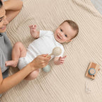 Comfy Cubs Muslin Baby Blanket - Soft, Lightweight, 6-Layer Cotton Swaddle Blankets for Newborns, Infants & Toddlers - 40" x 40" Large, Breathable & Versatile for Sleeping & Tummy Time - Sand