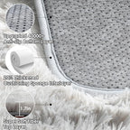 ONASAR 2x6 Runner Rugs for Bedroom Living Room, Fluffy Tie-Dyed Light Grey Bedside Hallway Throw Area Rug, Ultra Soft Plush Furry Floor Carpet Mat for Nursery Kids Dorm Closet Home Decor