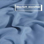 HIG 3pc Dusty Blue Full Size Comforter Set - All Season Reversible Down Alternative Comforter with Two Shams - Quilted Duvet Insert with Corner Tabs - Box Stitched Blanket - Breathable, Soft, Fluffy