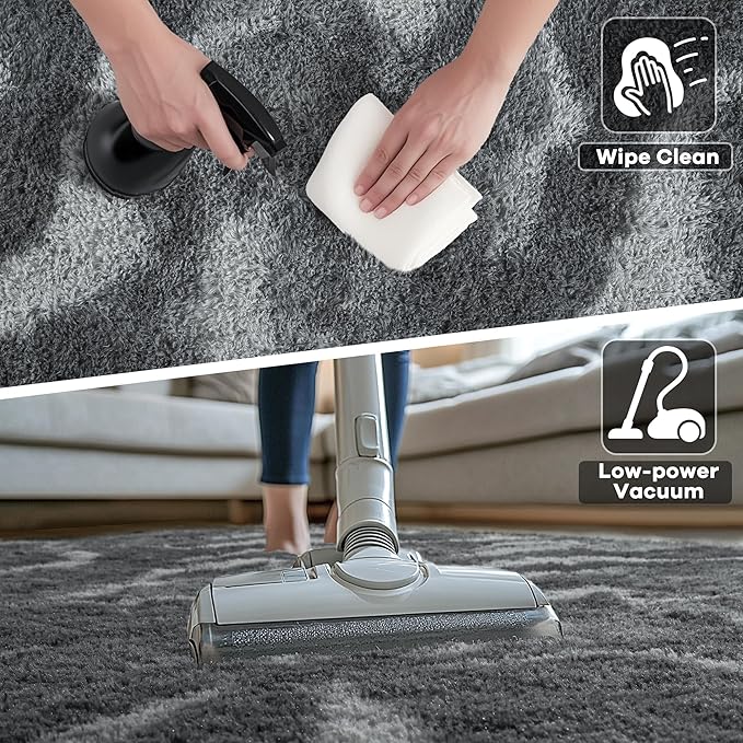 Noahas Large Fluffy 5x8 Area Rugs for Living Room Bedroom,Thick Shag Grey Throw Rug,Big Soft Shaggy Bedside Non-Slip Plush Dorm Nursery Kids Carpet