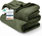 Bedsure GentleSoft Fleece Throw XL Blanket Olive Green - 300GSM Soft Lightweight Plush Cozy Blankets for Bed, Sofa, Couch, Travel, Camping, 50x70 inches