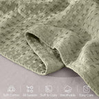 Elegant Comfort Premium 100% Cotton Waffle Blanket - Lightweight Breathable Waffle Weave Bed Blanket - Soft and Warm All Season Blanket for Couch, Sofa and Bed, TwinXL Size 68x90 Inches, Sage