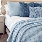 Bedsure GentleSoft Light Blue Throw Blanket for Couch - Super Soft Cozy Blankets Gifts for Kids Girls, Cute Small Fleece Throws for Bedroom Home Decor, 50x70 Inches