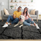 Noahas Large Fluffy 6x9 Area Rugs for Living Room Bedroom,Thick Plush Dark Grey Shag Throw Rug,Big Soft Shaggy Bedside Non-Slip Dorm Nursery Kids Carpet