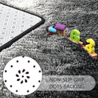 Noahas Large Fluffy 6x9 Area Rugs for Living Room Bedroom,Black and White Thick Shag Throw Rug,Big Soft Shaggy Bedside Non-Slip Plush Dorm Nursery Kids Carpet