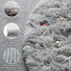 ONASAR Tie-Dyed Light Grey Round Area Rugs 6ft, Ultra Soft Bedroom Circle Rug for Kids Girls Boys Teen Room, Fluffy Plush Shaggy Carpet Floor Mats for Dorm Nursery Living Room Playroom Home Decor