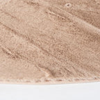 SAFAVIEH Washable Rug Faux Rabbit Fur Shag Collection - 6' Round, Beige, Slip Resistant & Easy Cleaning, Ideal for Living Room, Bedroom, Kids Playroom, Nursery, Dining Space (FRF976B)