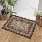 RUGSREAL 2x3 Entry Rug Small Bedroom Area Rug Braided Printed Mat for Living Room Farmhouse Kitchen Mat Indoor Non Slip Rustic Throw Carpet Machine Washable Rug for Sink Under Table, Brown