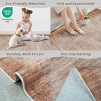 3x12 ft Non Skid Hallway Runner Rug - Kitchen Runner Rug with Rubber Backing Low Pile Thin Carpet Runners for Kitchen Entryway Bathroom,Modern Abstract Neutral（Warm Taupe,3x12）