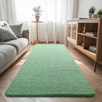 Keeko Soft Hallway Runner Rug, 2x8 Bedside Runner Rugs for Bedroom Living Room Non Slip Washable Modern Memory Foam Rug Low Pile Kitchen Runner Rugs for Nursery Dorm Kids Room Decor Green