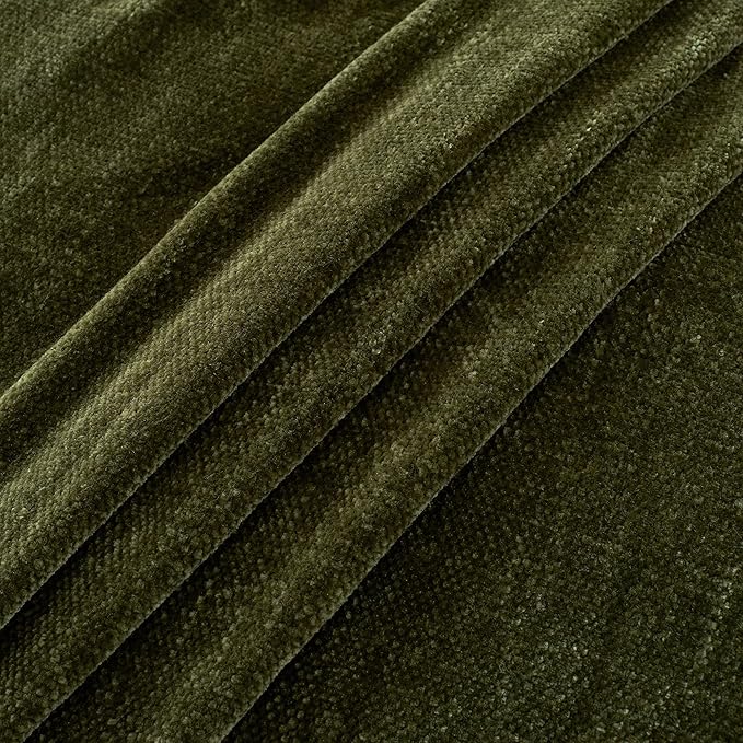 Chenille Throw Blanket for Couch with Tassels,60"X80" Soft Cozy Lightweight Knitted Boho Decorative Blankets for Bed and Sofa,Olive Green