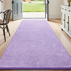 Keeko 2x6 Long Runner Rug, Purple Bedroom Bedside Runner Rug Living Room Carpet Area Throw Rugs for Hallway Soft Indoor Memory Foam Rugs for Teen Kids Classroom Nursery Dorm Laundry Room Decor