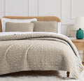 Southshore Fine Living, Inc. Oversized Quilt Bedding Set Lightweight, Prewash Fabric Soft Coverlet Bedspread 2-Piece, One Matching sham (68 in Wide x 98 in Long), Twin/Twin XL, Pebble Sandy Taupe