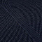 Longhui bedding Dark Navy Blue Cotton Cable Knit Throw Blanket for Couch Sofa Bed, Lightweight Home Decorative Throws, Bonus Laundering Bag, 50“ x 60” Machine Washable