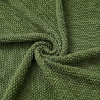 Longhui bedding Olive Green Cotton Cable Knit Throw Blanket for Couch Sofa Bed, Home Decorative Lightweight Knitted Blankets with Bonus Laundering Bag, 60“ x 80”, Machine Washable