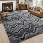Noahas Large Fluffy 6x9 Area Rugs for Living Room Bedroom,Fuzzy Grey Thick Shag Throw Rug,Big Soft Shaggy Bedside Non-Slip Plush Dorm Nursery Kids Carpet