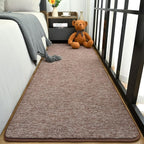 Keeko 2x8 Bedside Runner Rugs for Bedroom Living Room Hallway Non Slip Washable Modern Memory Foam Rug Low Pile Kitchen Carpet for Nursery Dorm Kids Room Decor Brown