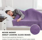 L'AGRATY Knitted Weighted Blanket - 48"x72" 20lbs Cooling Chunky Knit Heavy Blanket for Adults Braided Crochet Throw Thick Cable Yarn Knit Decorative No Beads Evenly Weighted Machine Washable