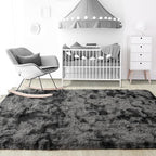 Noahas Large Fluffy 8x10 Area Rugs for Living Room Bedroom,Tie-Dyed Dark Grey Thick Shag Throw Rug,Big Soft Shaggy Bedside Non-Slip Plush Dorm Nursery Kids Carpet
