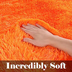 ONASAR Orange Area Rugs for Bedroom Living Room, Fluffy 4x6 Indoor Bedside Floor Throw Rug, Soft Plush Shaggy Carpet for Nursery Kids Girls Boys Teen Dorm Home Office Decor Aesthetic