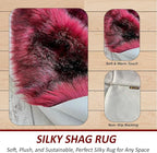 LAMBZY Bear Skin Rug Super Soft Fluffy Faux Fur for Bedroom Floor Sofa Living Room High-Density Plush Shaggy Carpet Sofa Cover Bedside Sheepskin Rug (4'x6', Burgundy)