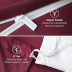 Bedsure Duvet Cover Full Size - Soft Double Brushed Bedding Set for Kids & Adults, Zipper Closure, 3 Pieces, Includes 1 Duvet Cover (80"x90") & 2 Pillow Shams, NO Comforter, Burgundy Red